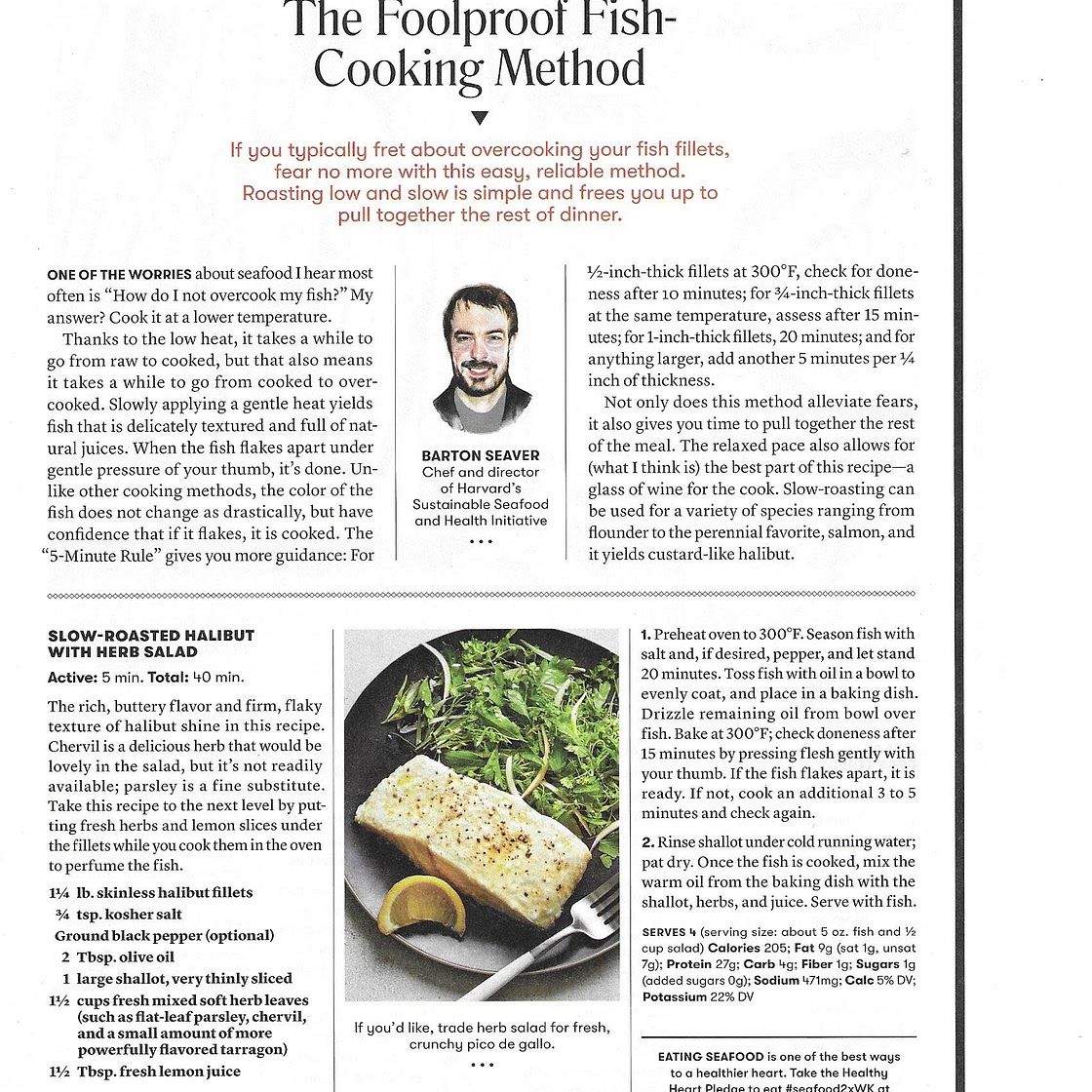 Slow-Roasted Halibut with Herb Salad