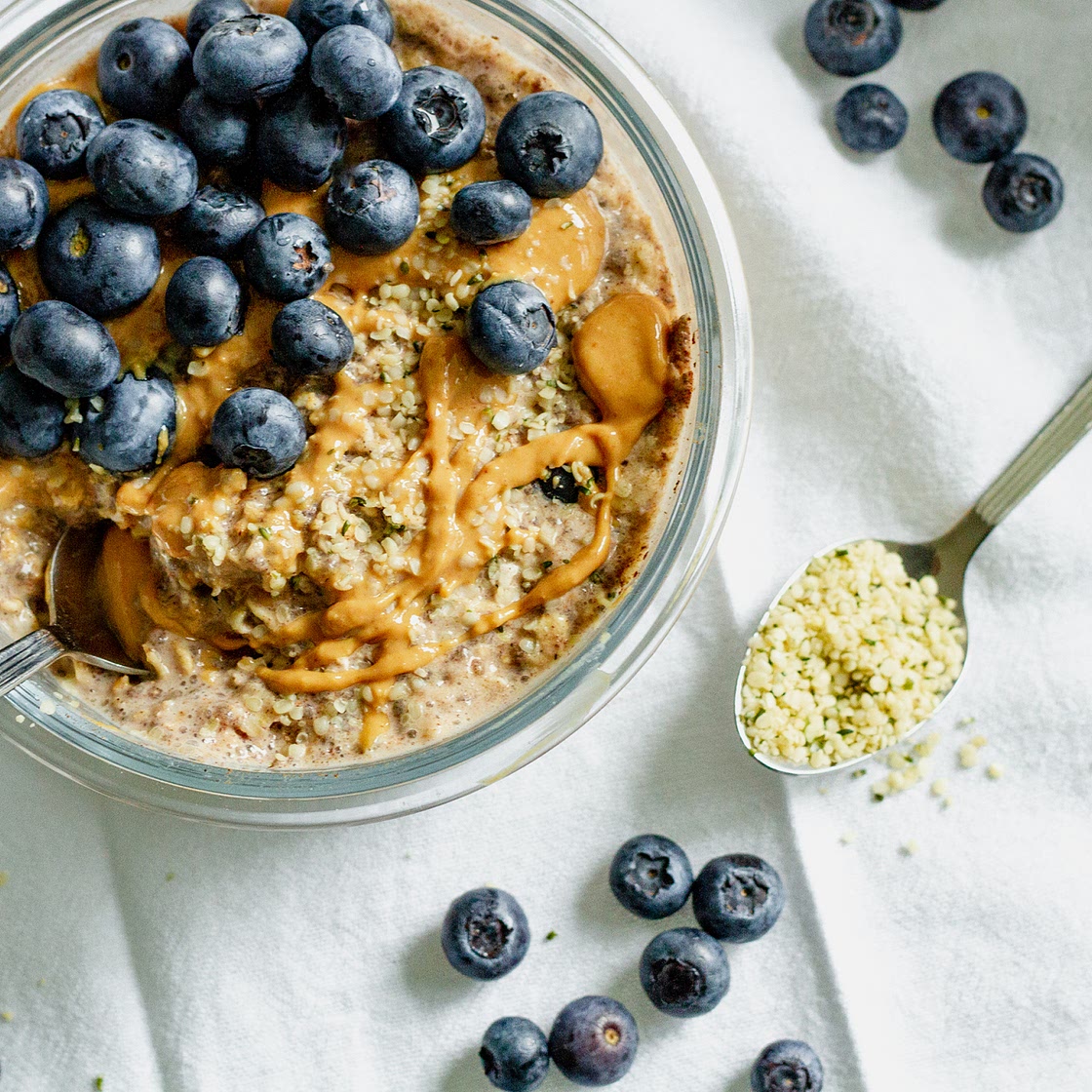 Blueberry Chia Cinnamon Overnight Oats