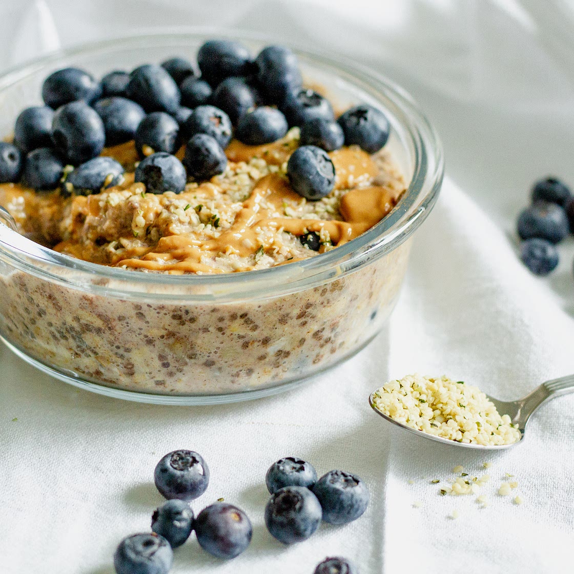 Blueberry Chia Cinnamon Overnight Oats
