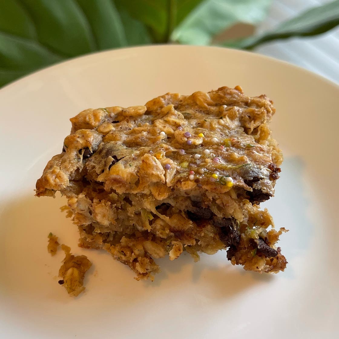 Zucchini Banana Oatmeal Bars (gluten free and vegan)