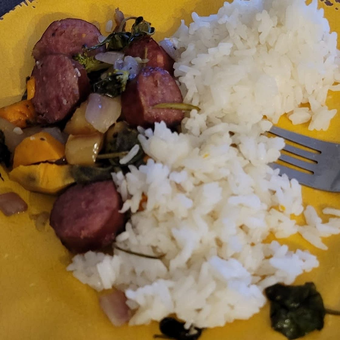 Autumn Sausage Veggie and Apple Sheet Pan Dinner