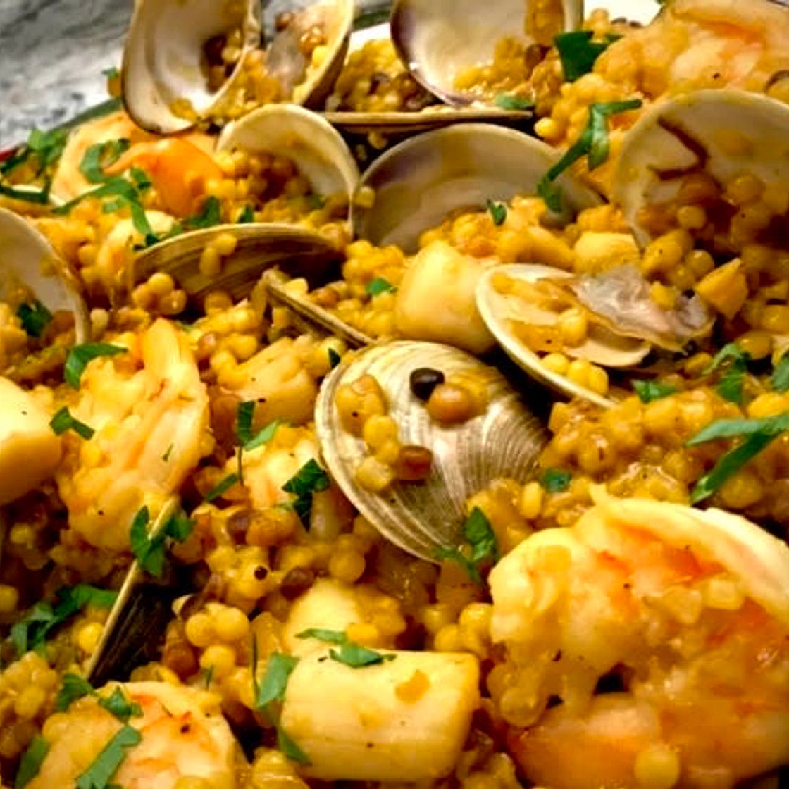 Seafood Moghrabiyeh