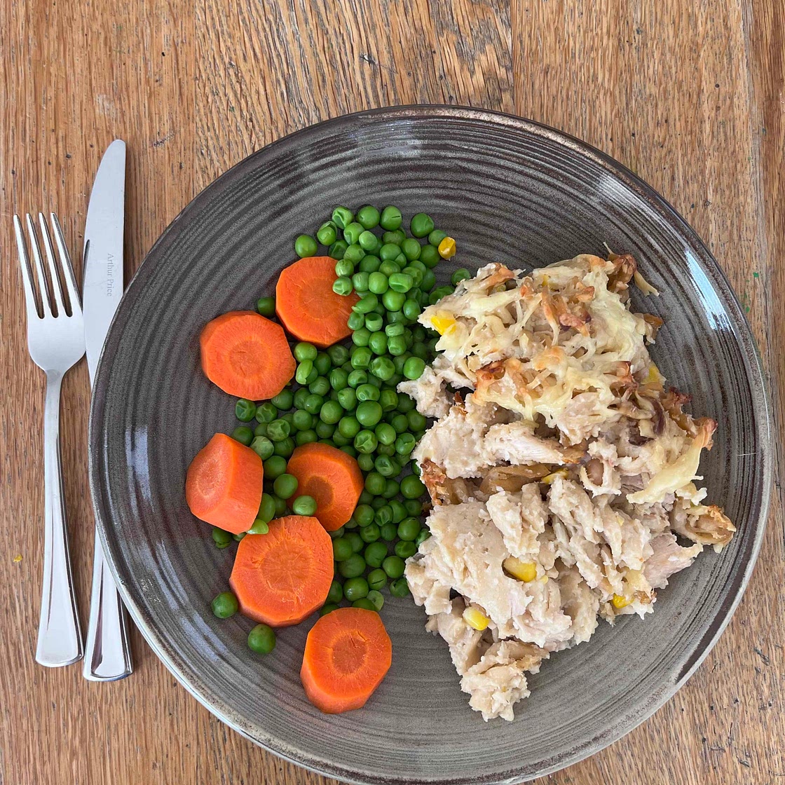 Healthy Chicken Pasta Bake with Puree White Bean Sauce