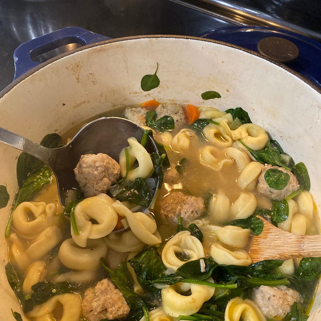 Turkey Meatball Spinach Tortellini Soup