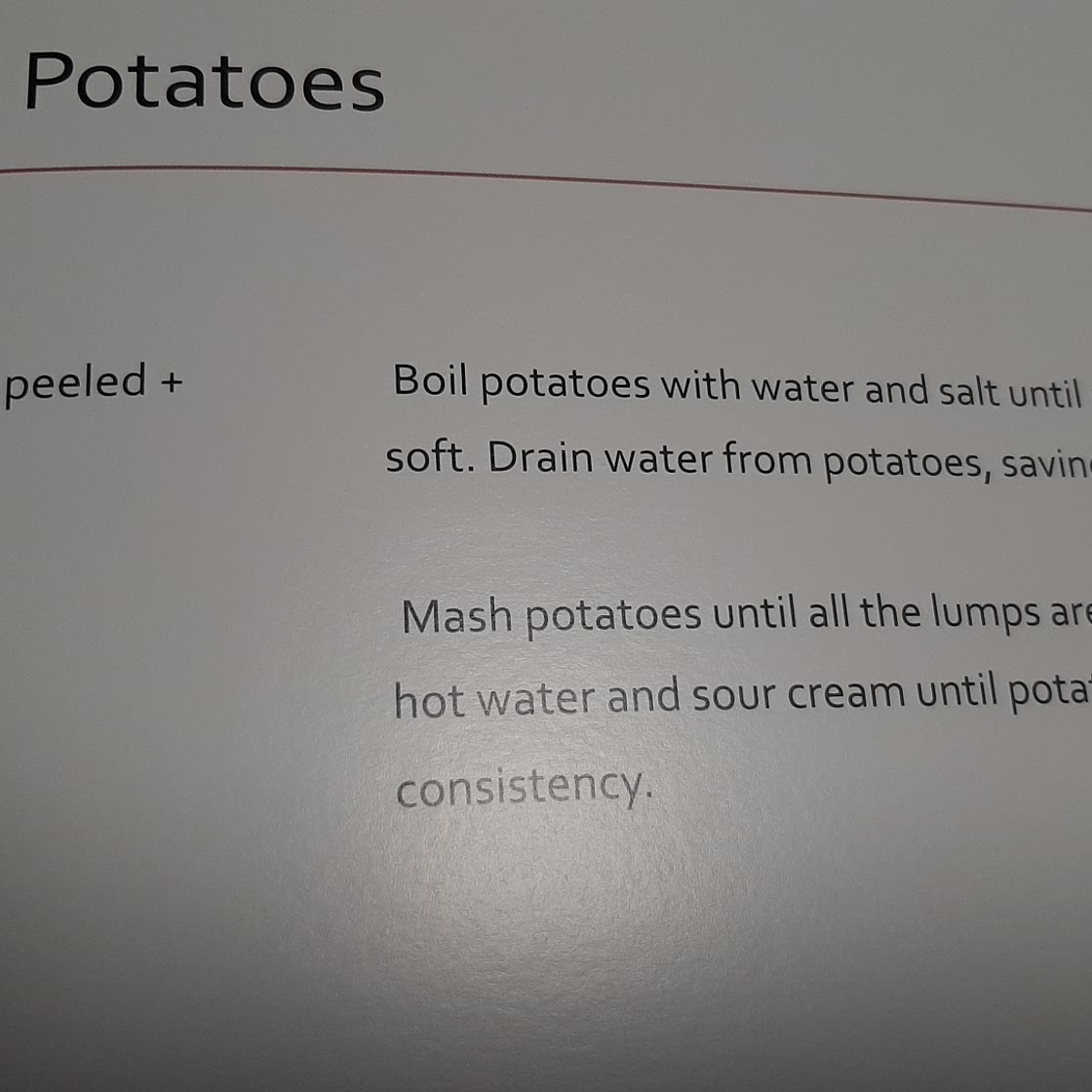 mashed potatoes