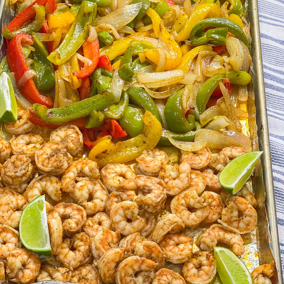 Sheet pan shrimp fajitas 