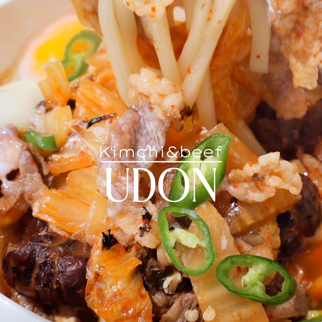 Kimchi&beef udon (+onsen tamago)