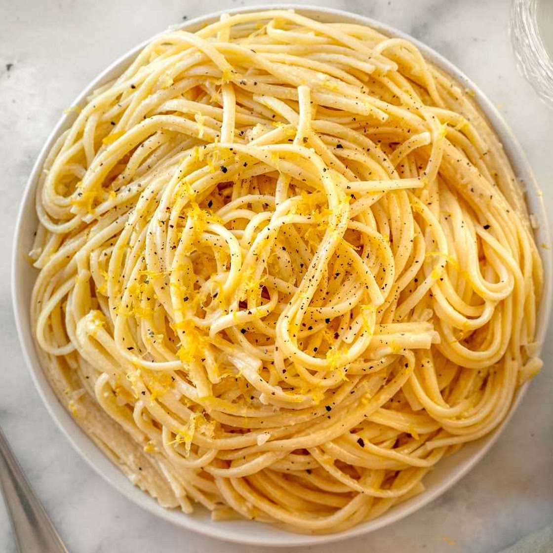 Linguine Pasta with Lemon-Cream Sauce