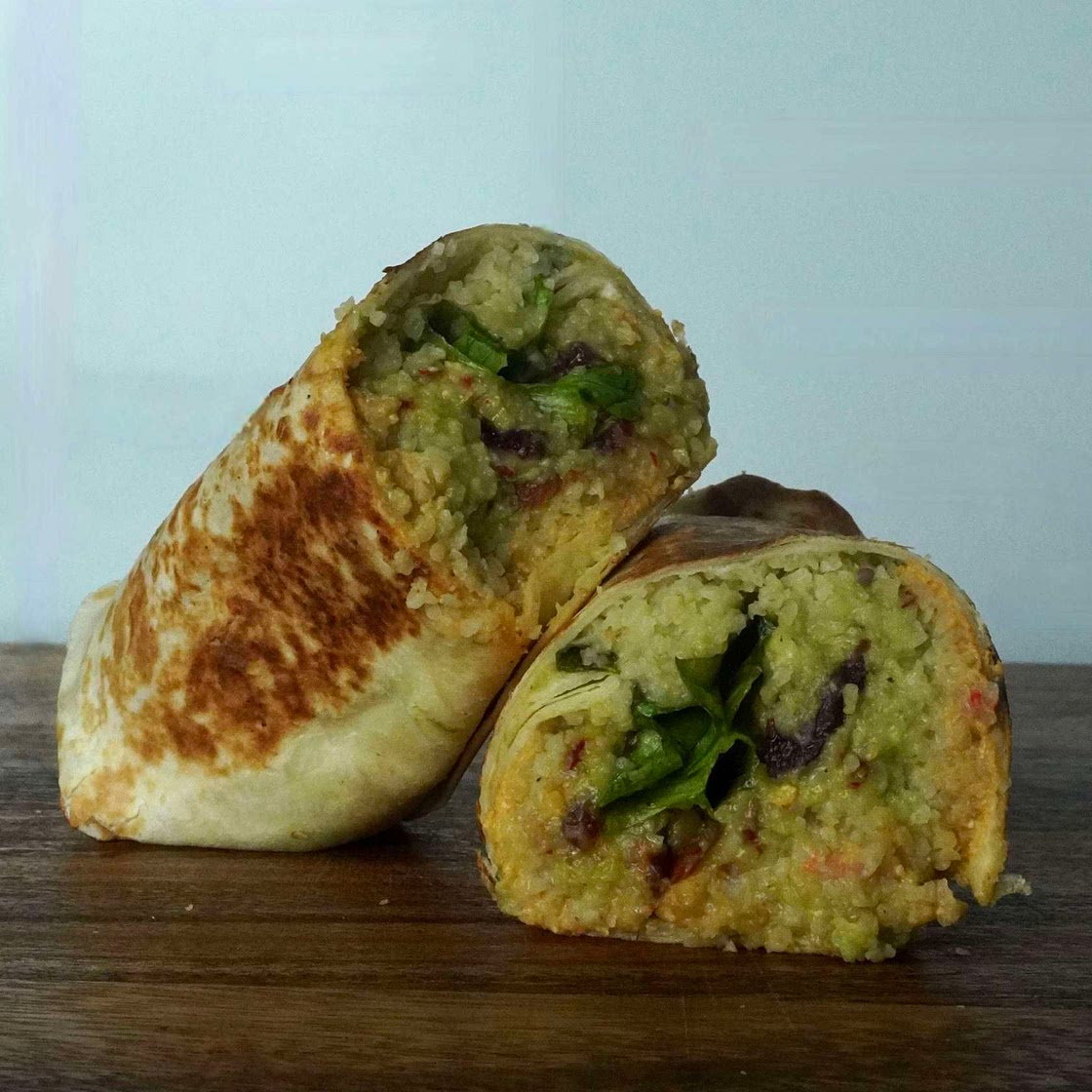 Creamy bulgur avocado wrap