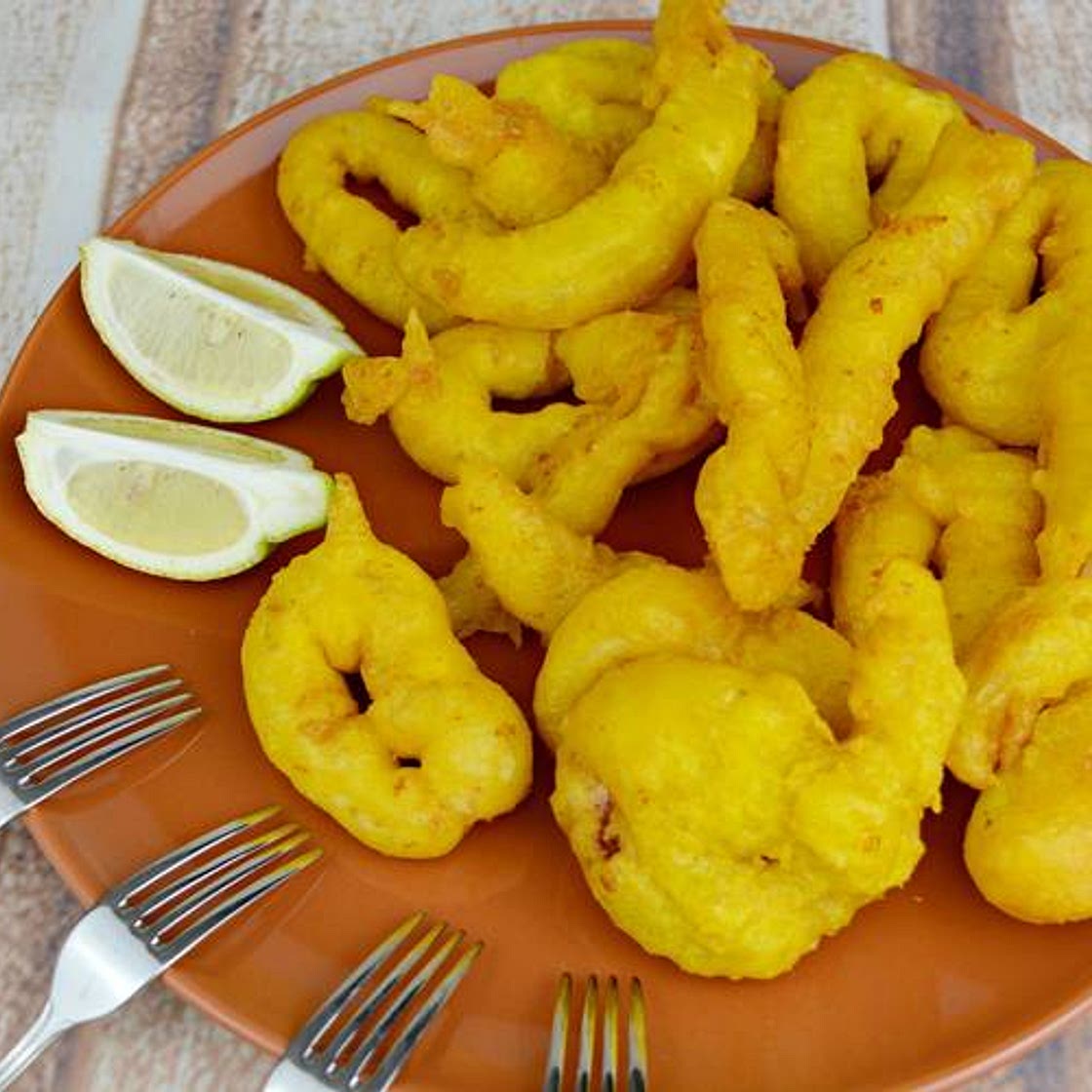 Calamares fritos muy crujientes