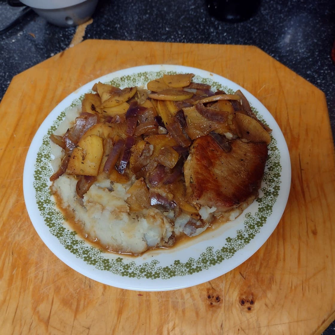 One Pan Pork Chops with Apples and Onions