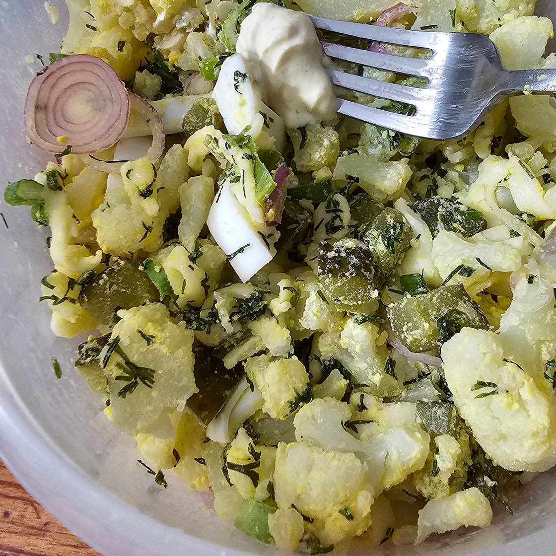 Cauliflower egg salad