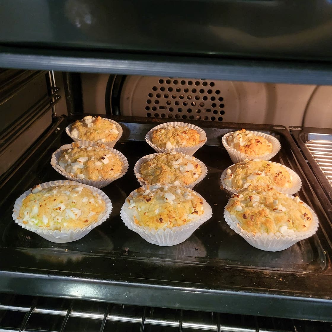 Courgette & feta muffins