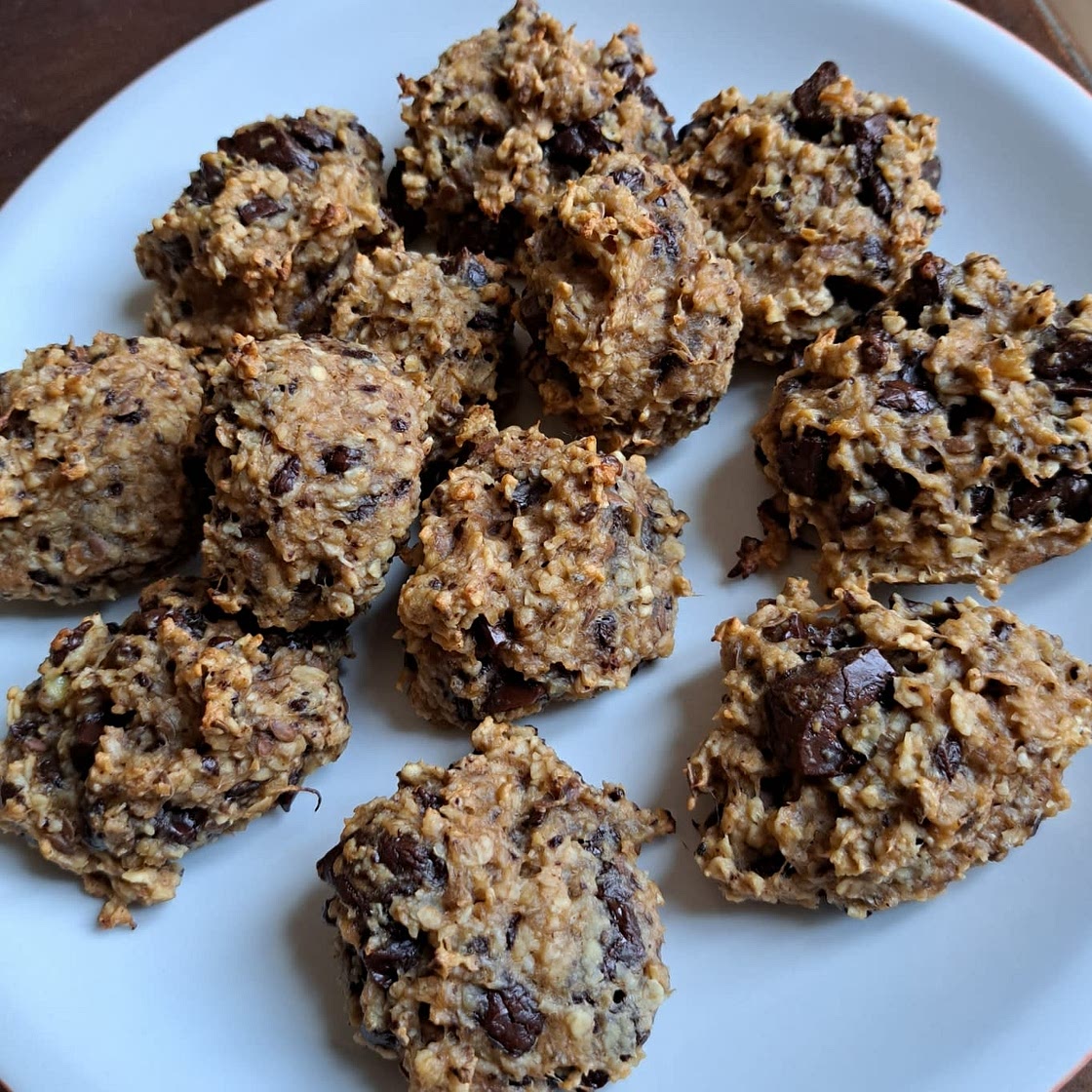 Banana Peanut Butter Oat Chocolate Chip Cookies (Gluten-Free)