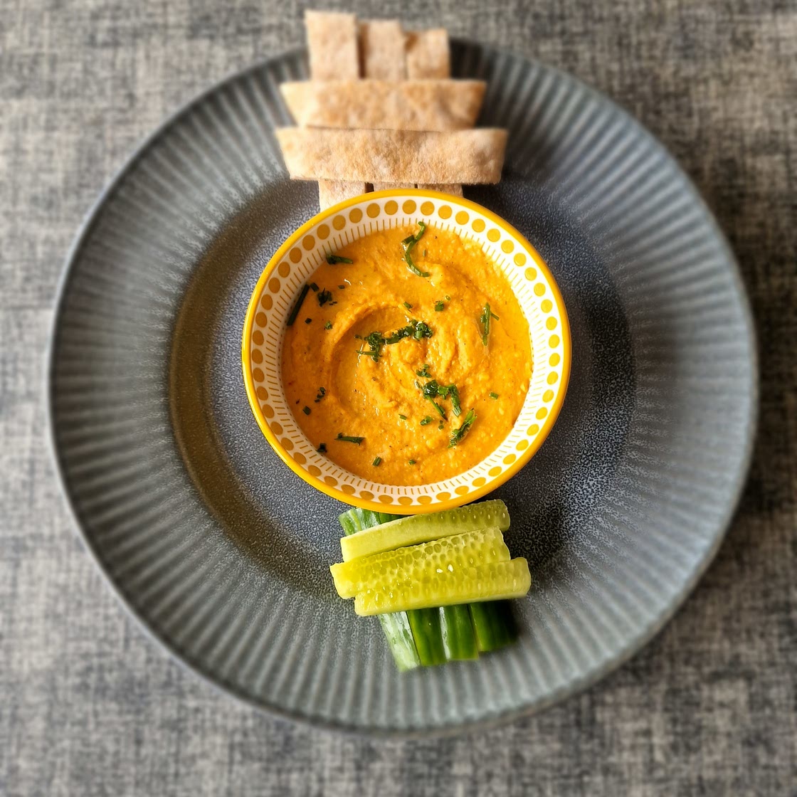 Red lentil and sweet potato hummus