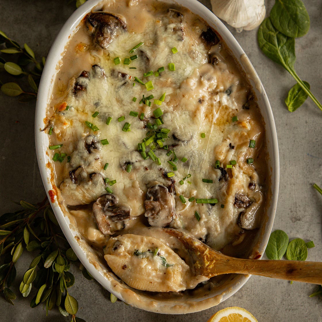 Lemon Chicken & Mushroom Stuffed Shells — Under A Tin Roof