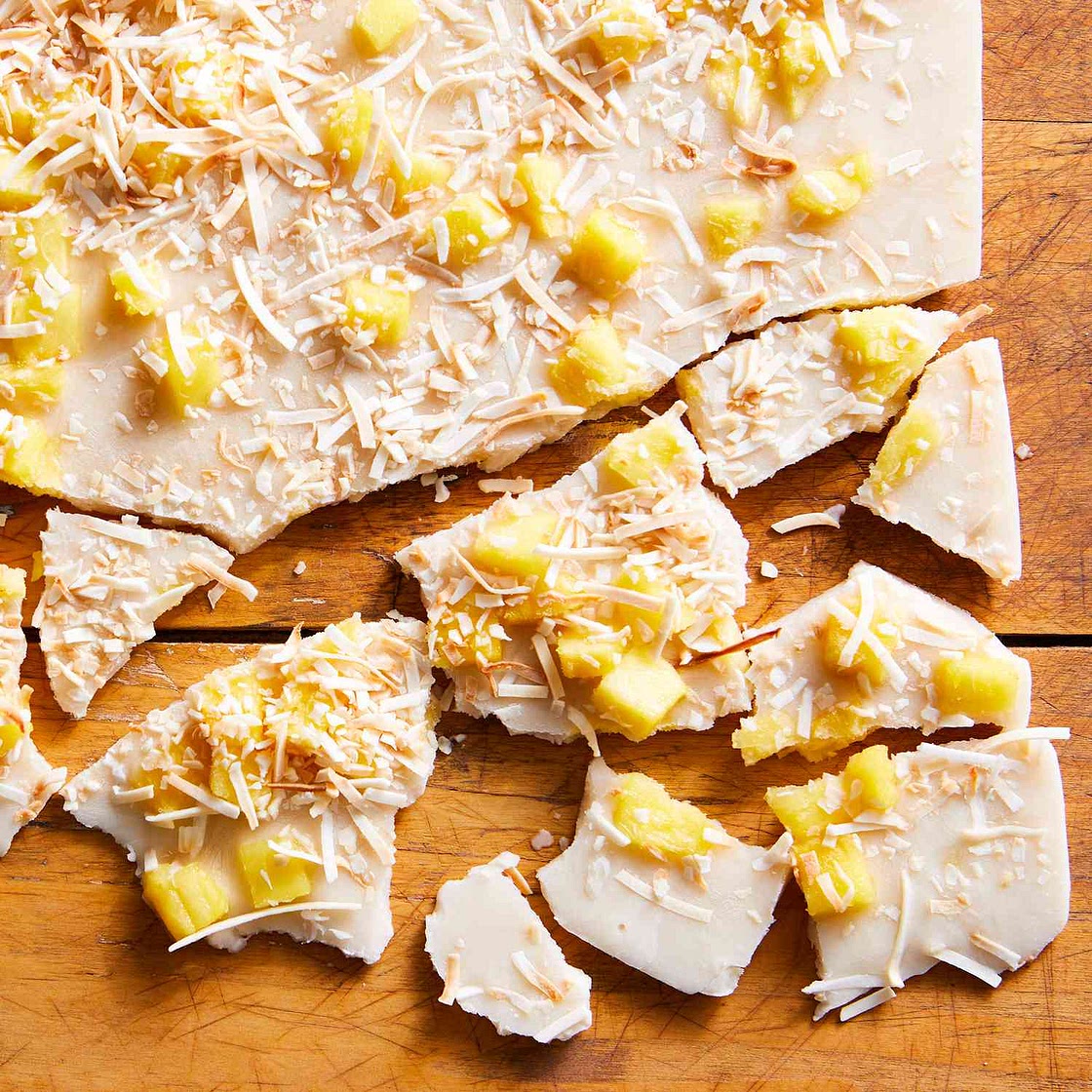 Vegan Frozen Pineapple & Coconut Yogurt Bark