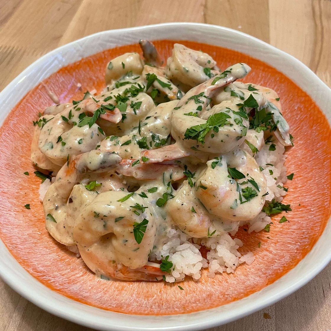 Shrimp with Creamy Garlic Sauce