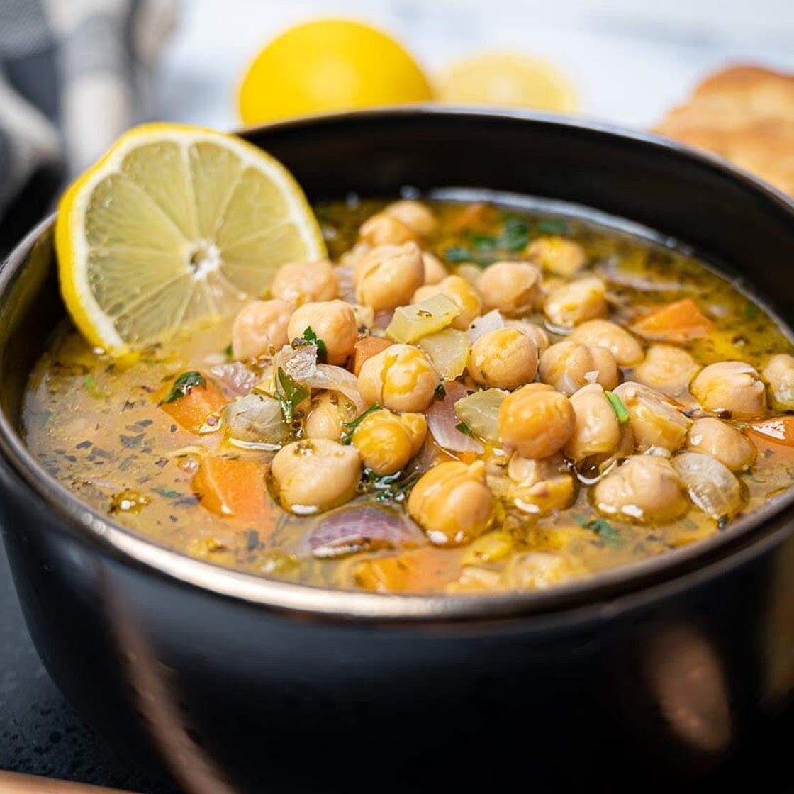 Greek Chickpea Soup with Lemon (Revithia),,,