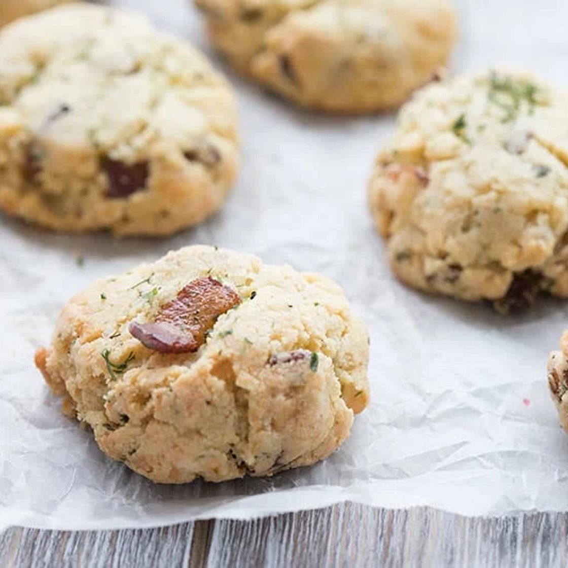 Keto Bacon Cheddar Biscuits