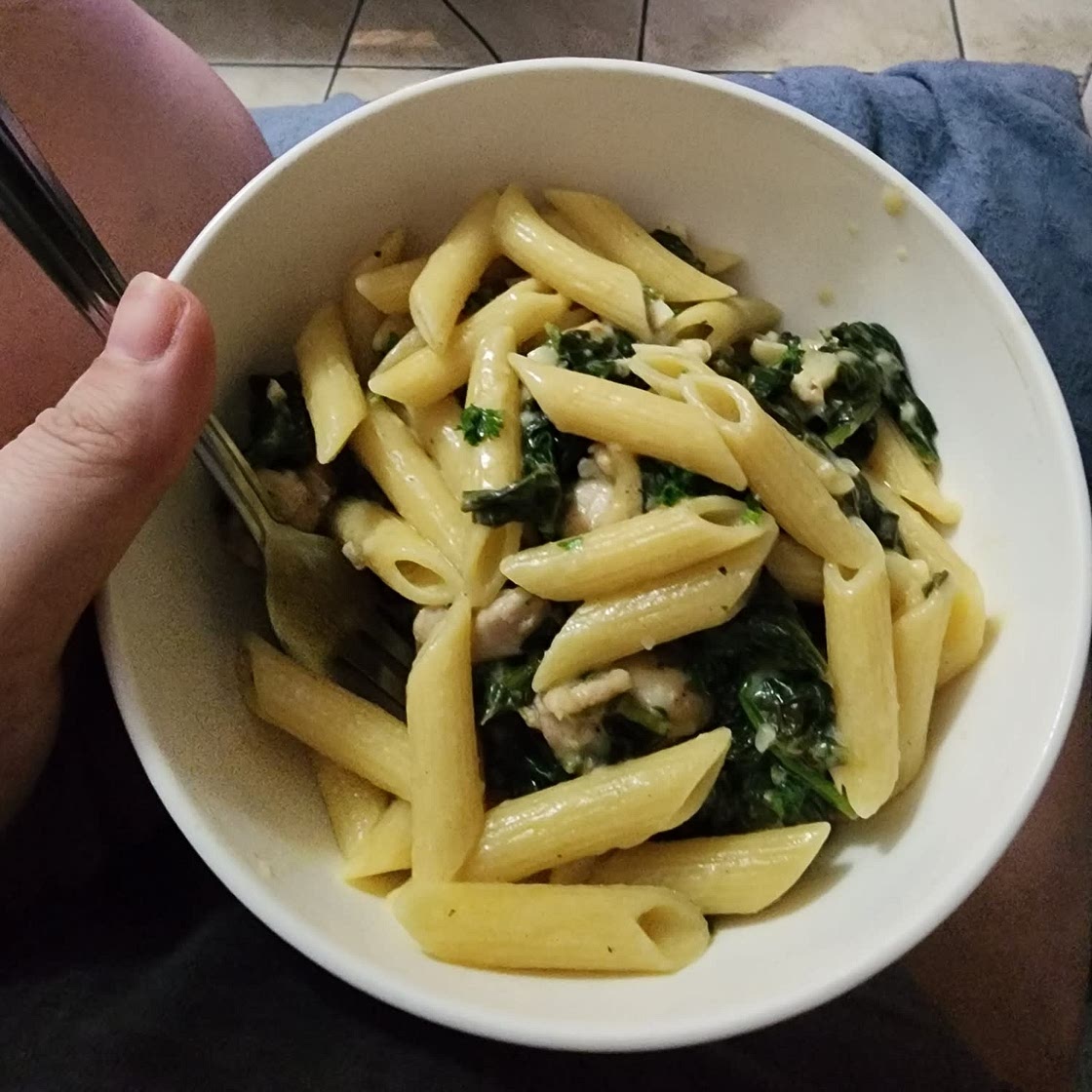 Chicken & Spinach Skillet Pasta with Lemon & Parmesan