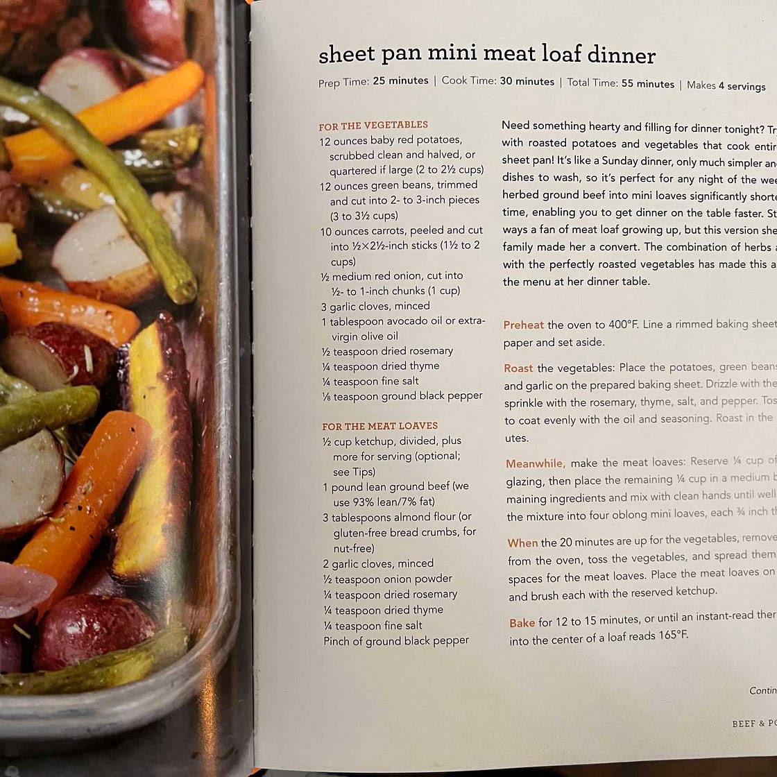 Sheet Pan Mini Meatloaves + Veggies