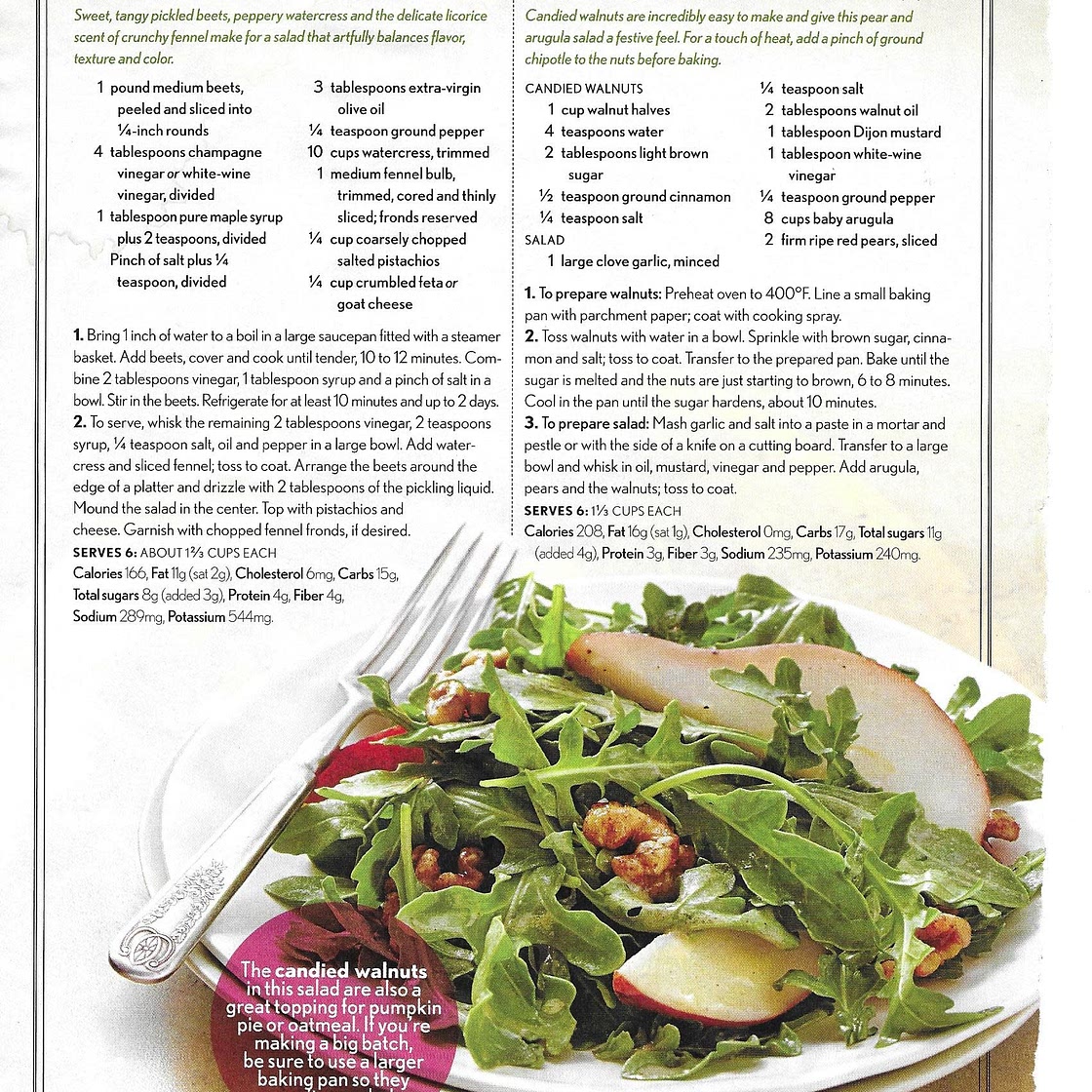 Pear and Arugula Salad with Candied Walnuts