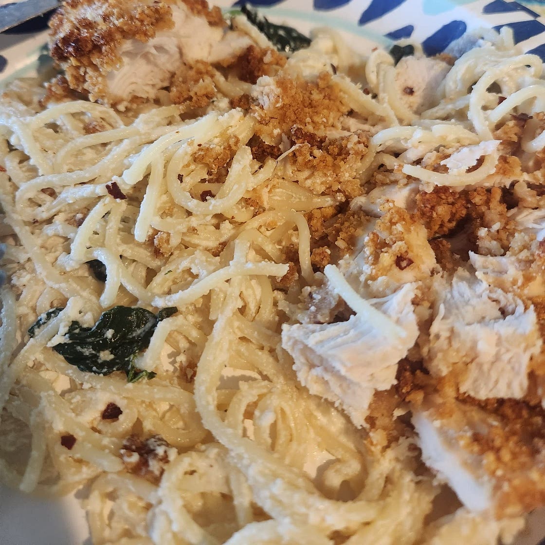 Lemon ricotta pasta & spinach