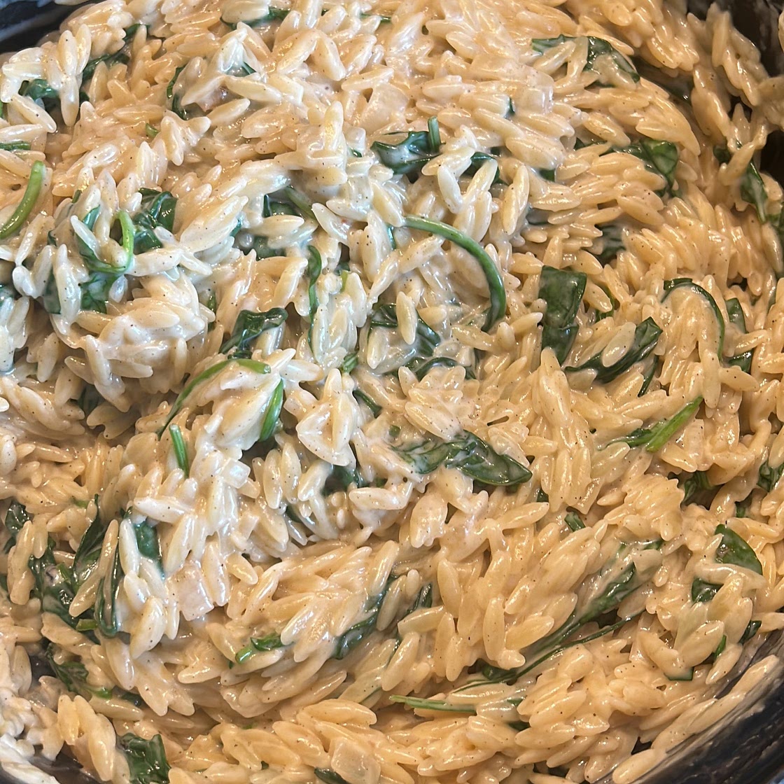 Creamy Spinach Parmesan Orzo