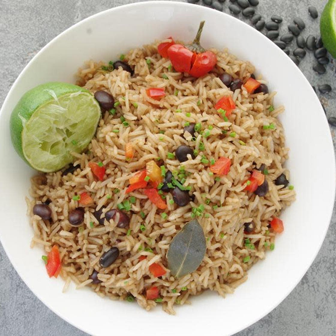 Cuban style, black beans and rice