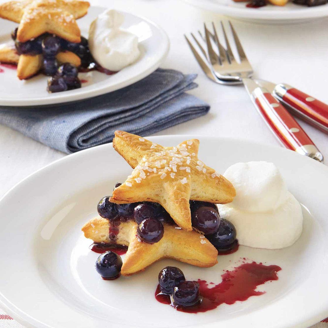 Blueberry Cobbler with Sugared Star Shortcakes