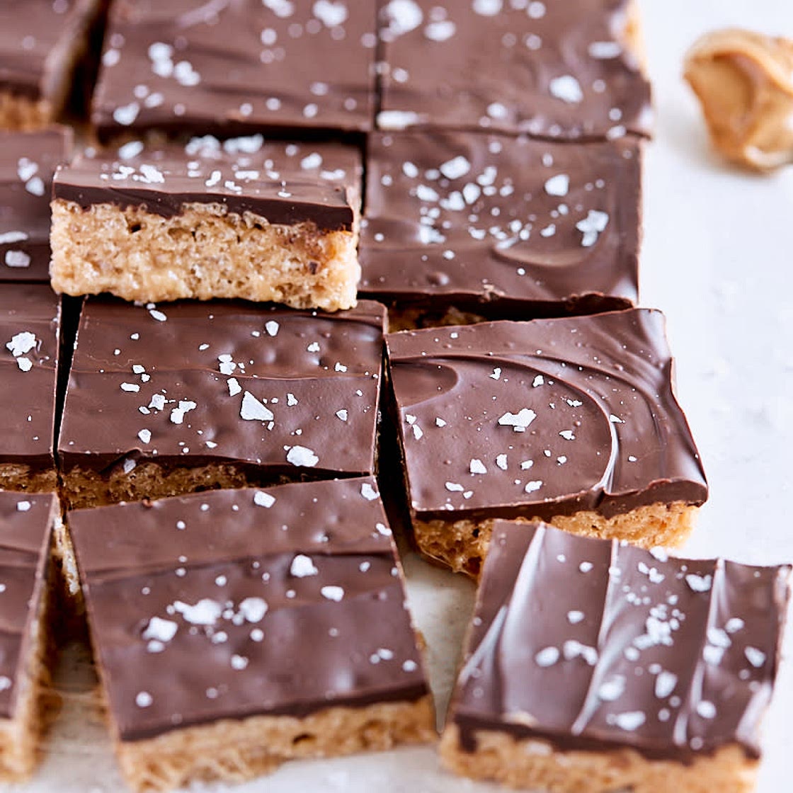 Mini-square Rice Krispies Chocolate & Peanut Butter Square Bars | Made By Oven