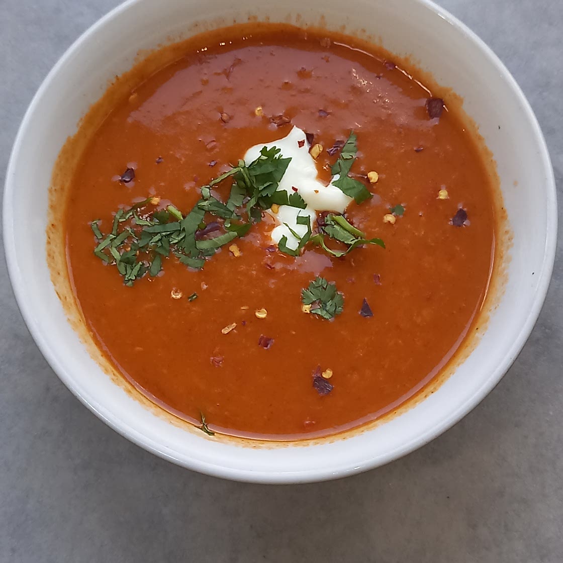 Smoky lentil massala soup