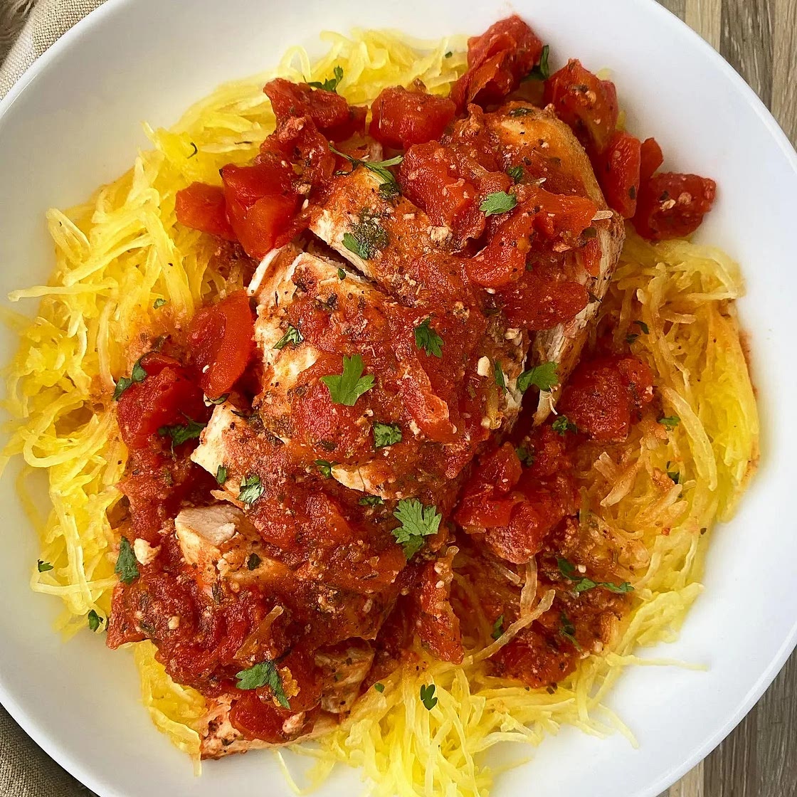 Spaghetti Squash with Chicken Mariana