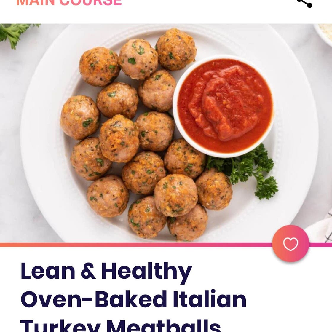 Lean and Healthy oven baked Turkey Meatballs