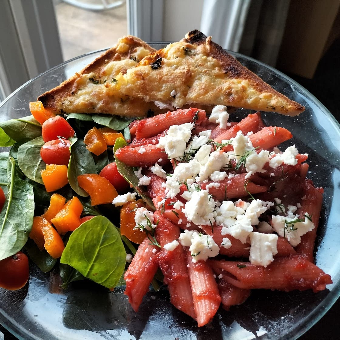 Beetroot and feta pasta