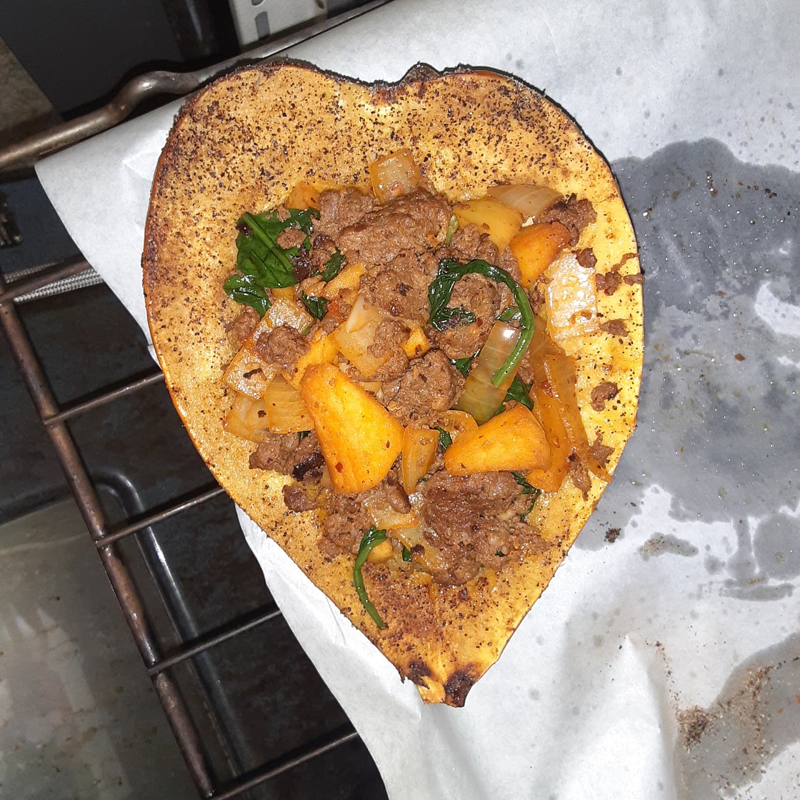 Chorizo stuffed acorn squash.