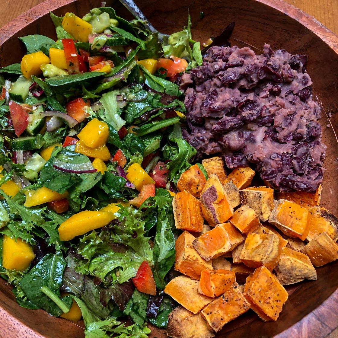 Vegan Southwest Inspired Salad with a Cilantro Lime Dressing (oil free)
