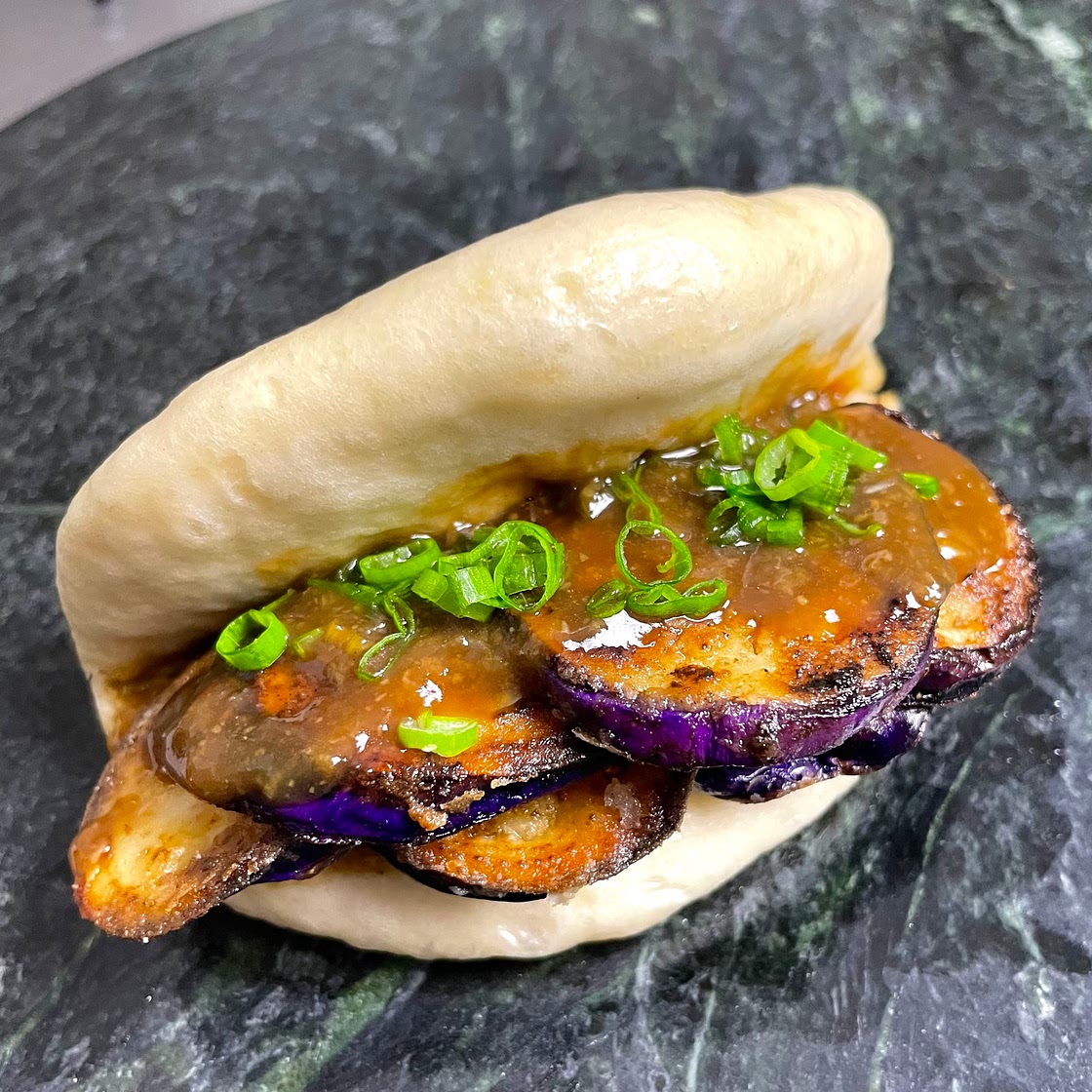 Miso Garlic Eggplant Bao