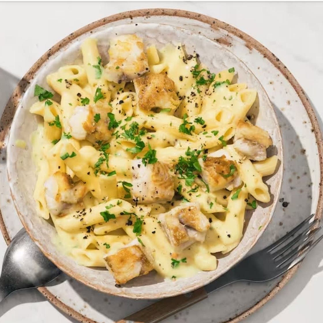 Fisch-Pasta mit Petersilie