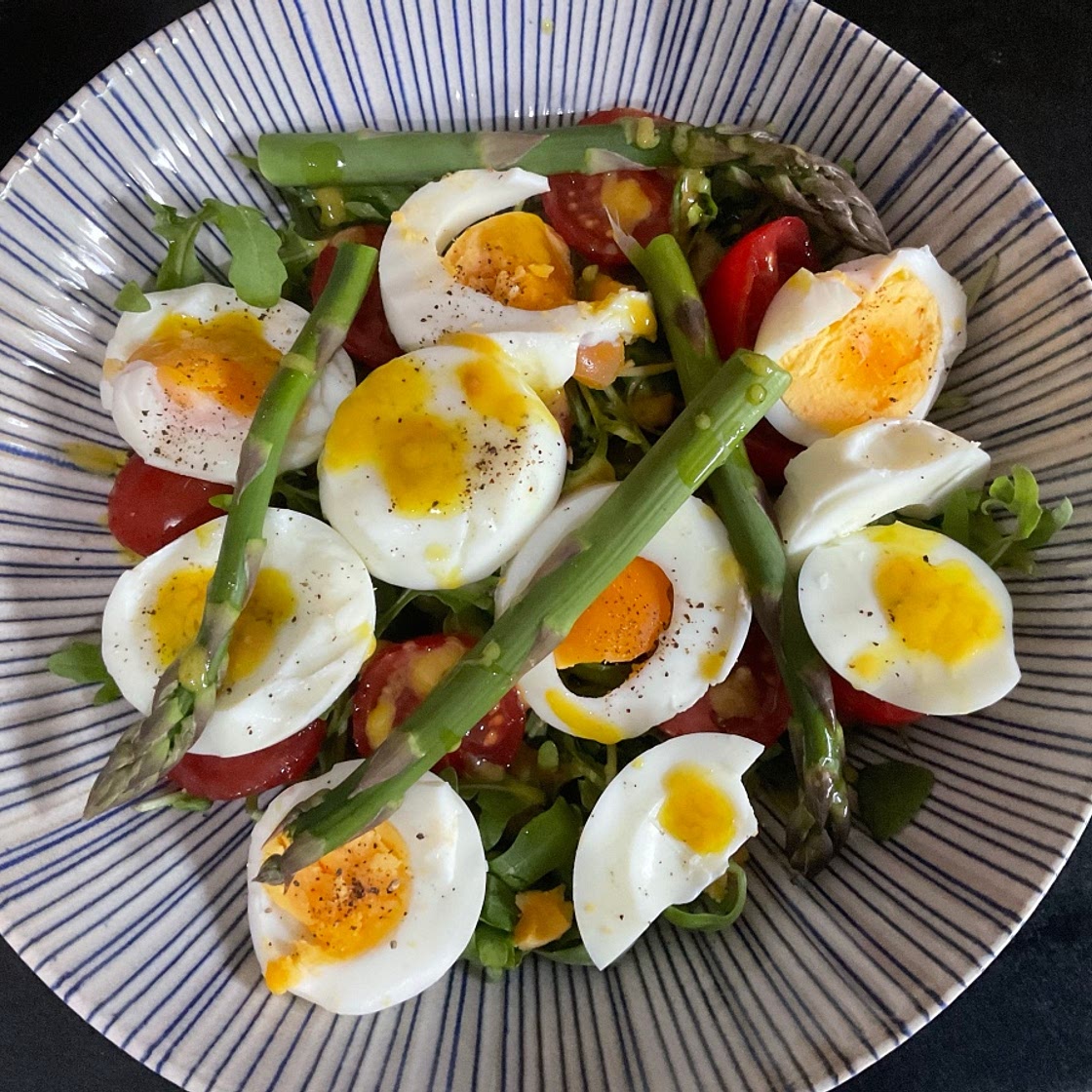 Egg, Asparagus and Rocket Salad with a Mustard Dressing