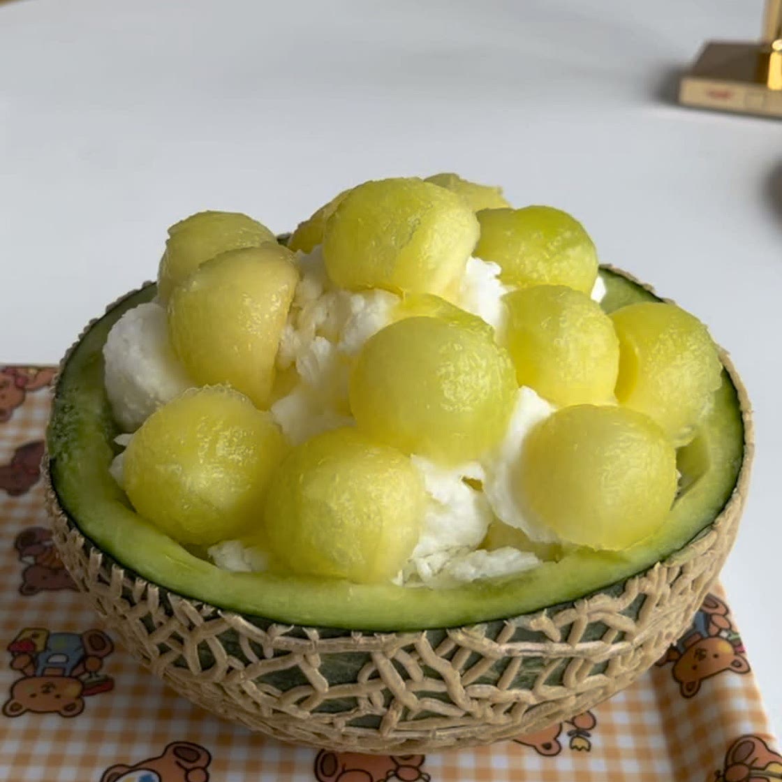 Super easy melon shaved ice 🍈🍧