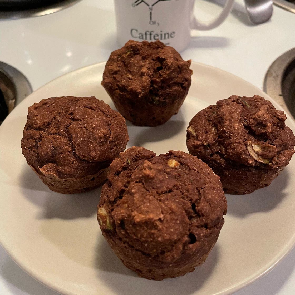 Chocolate Zucchini Muffins | Vegan