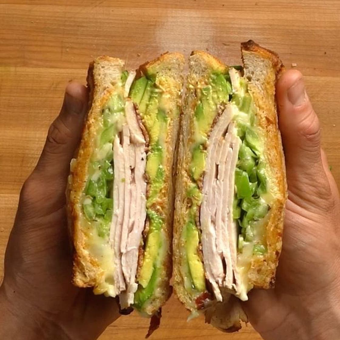 Turkey and roasted pepper panini
