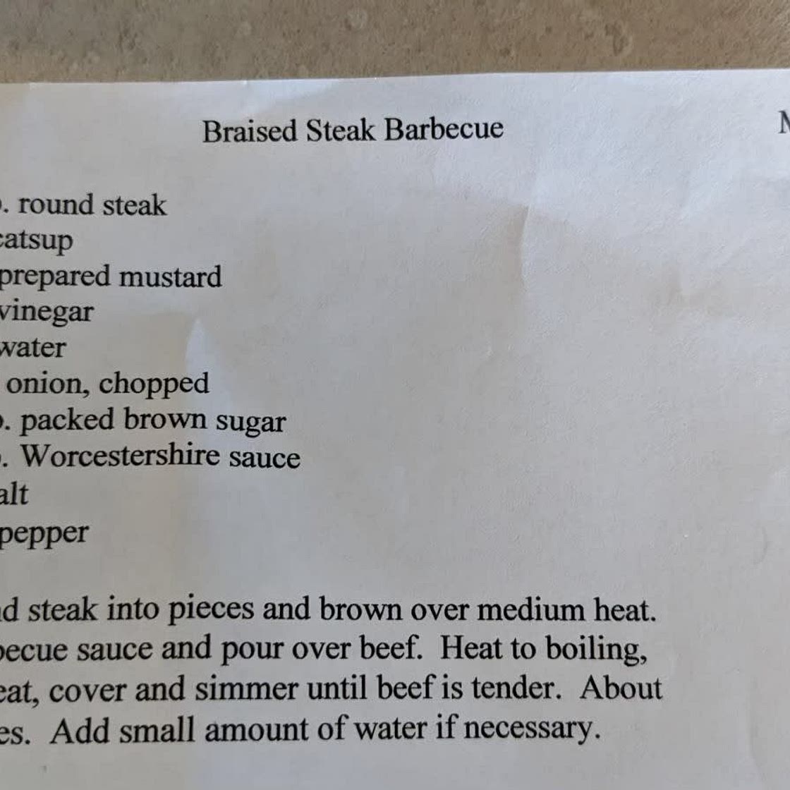 Braised Steak BBQ
