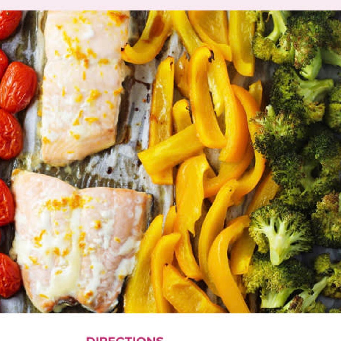 One pan salmon with Rainbow Veggies 