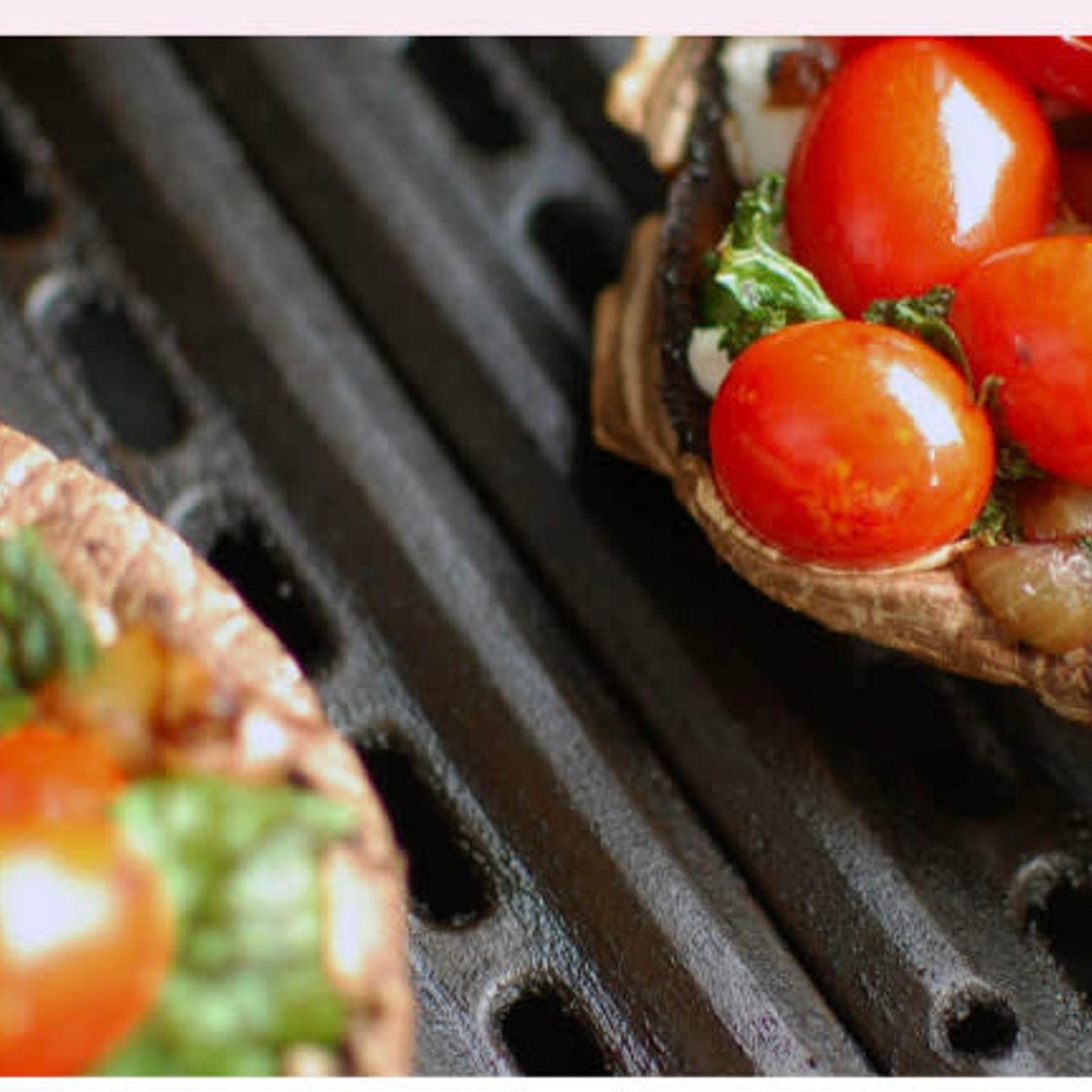 Grilled portobello mushroom pizzas 