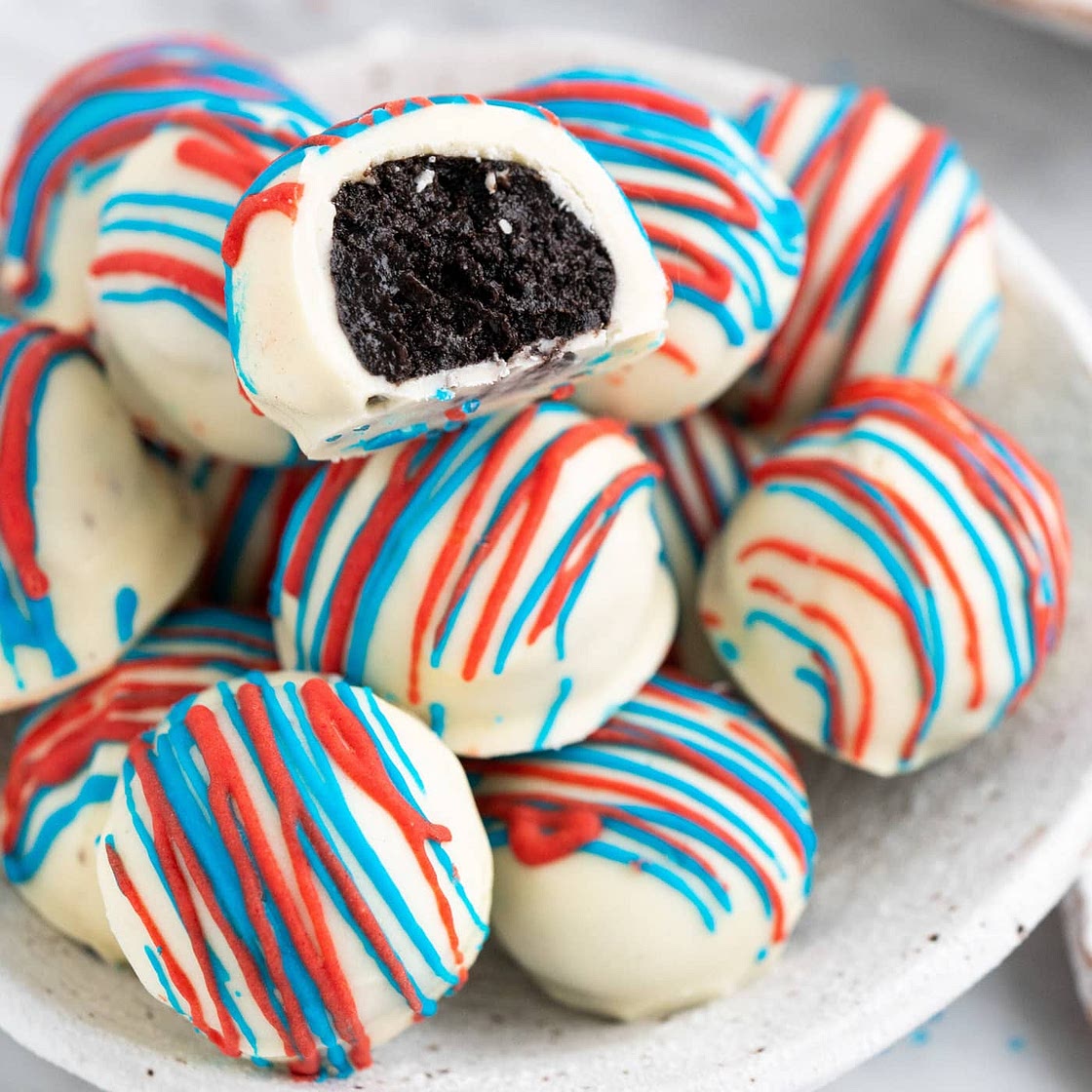 Red White and Blue Oreo Truffles