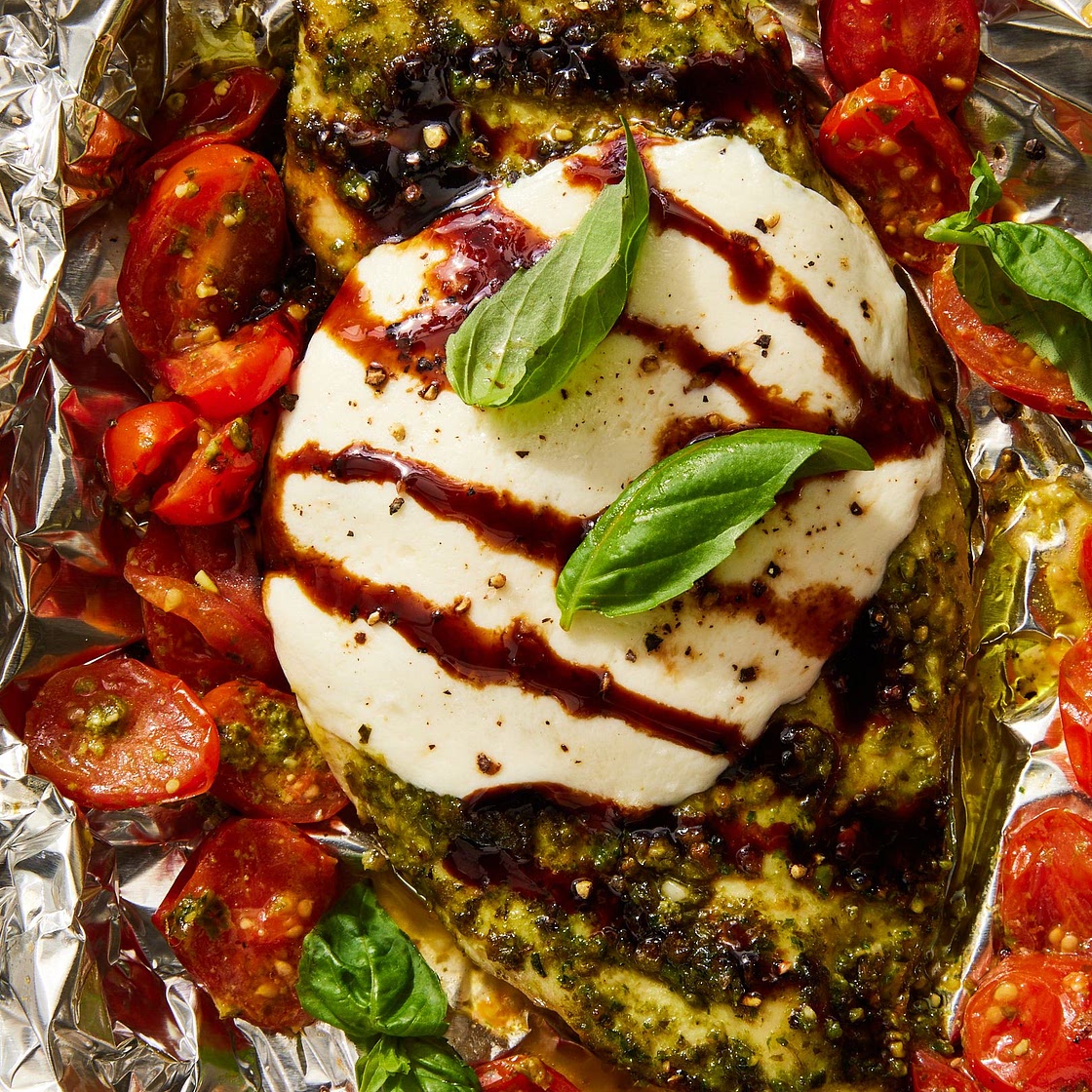 Caprese Chicken Foil Packs