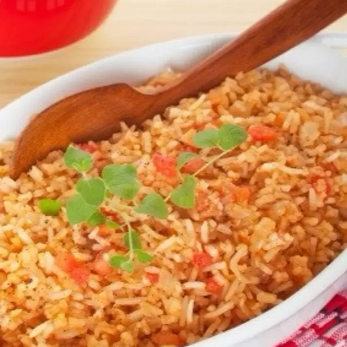Arroz con verduras picadas